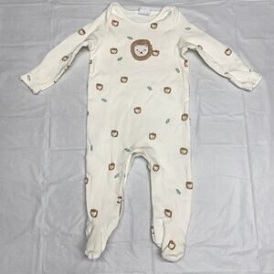 John Lewis Unisex Baby Lion Sleepsuit Footed One-Piece Pajamas Size 3-6 Months